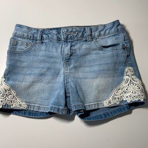 Denim Girls shorts with Floral design